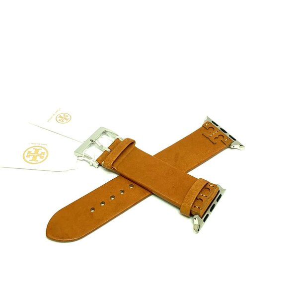 Tory Burch Apple Watch Band Case Size 38-45mm Brown Leather Strap TBS0100E - Picture 6 of 9